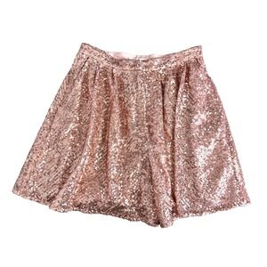 Maje Paris Sequin Shorts Rose‎ Gold Metallic Shimmer Party Glam Size 38 US 6 NWT